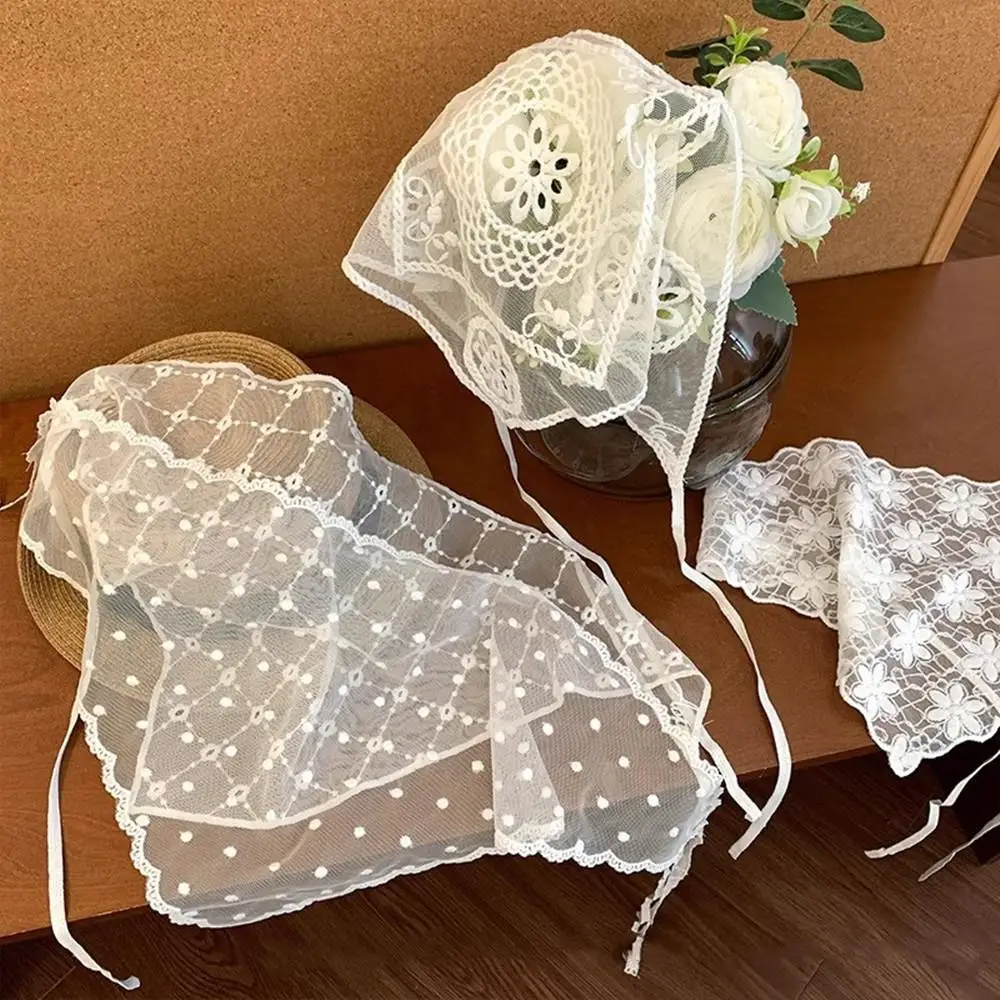 

HOT 1PC Retro Lace Hair Scarf Bandana White Sweet Lace Turban Headscarf Bohemia Triangle Headband Travel Photo Hair Accessories
