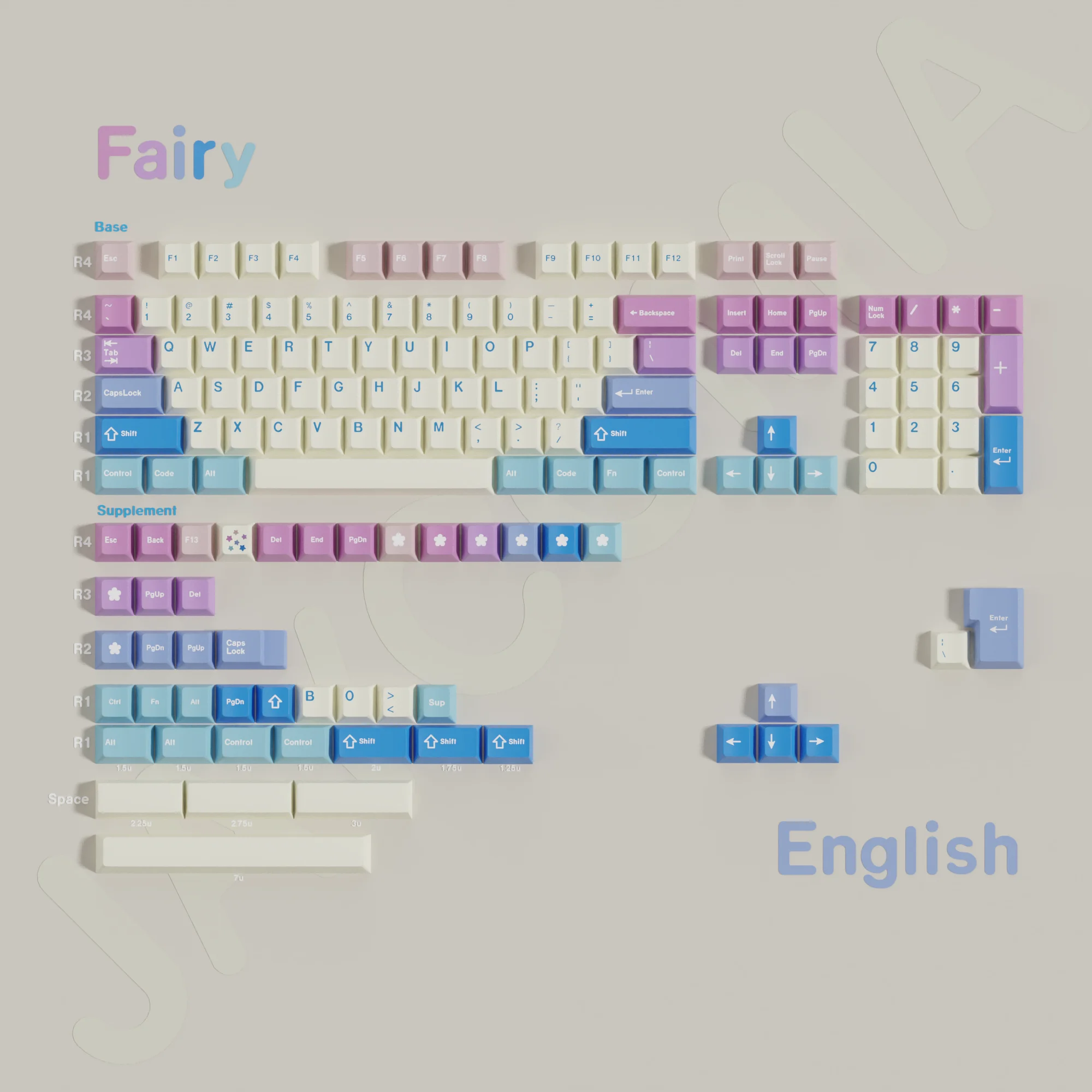 ISO FR DE ES Keycaps Korean Russian Abnt2 Arabic Cherry PBT Dye Sub Keycap GMK Clone Fairy For Mechanical Keyboard GMK67 Kit