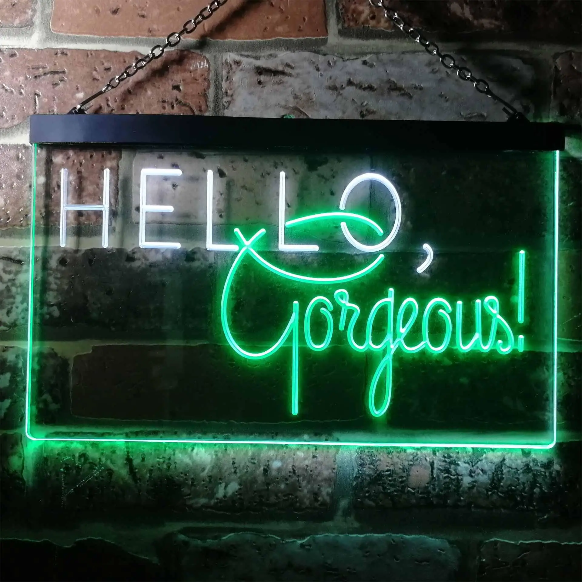 Hello Gorgeous Text Art Dual Color Led Neon Sign st6-i3180