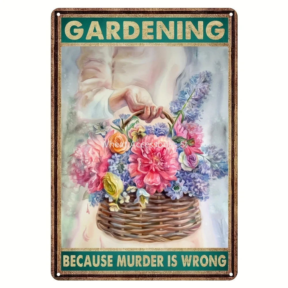 New Gardener Metal Tin Sign Gardening Poster Painting Garden Door Wall Decor Art Vintage Retro 8x12 Inch