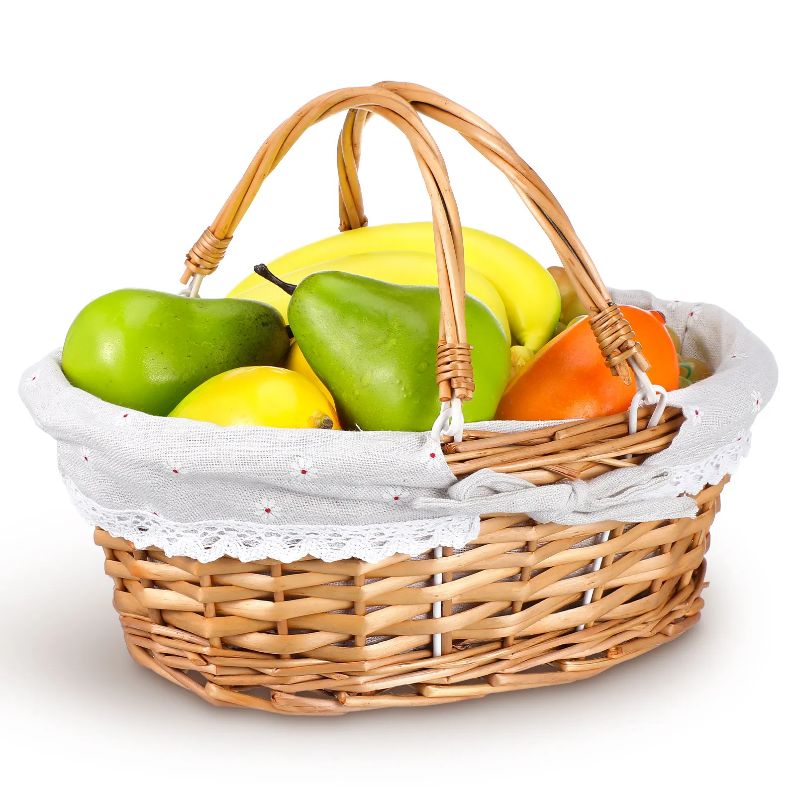 

Плетеная корзина из ивы для пикника, 1 шт., для цветов, свадебного декора, хранения, в деревенском стиле, натуральная, для овощей, для сухих продуктов