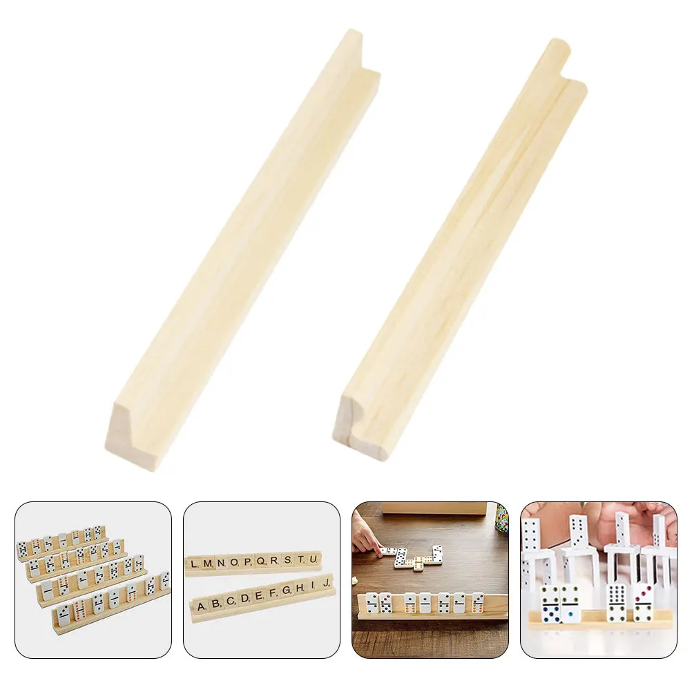 8 stuks houten domino-bases robuust dicht houtmateriaal schuine hoek ontwerp goed zicht multifunctionele houder display lade