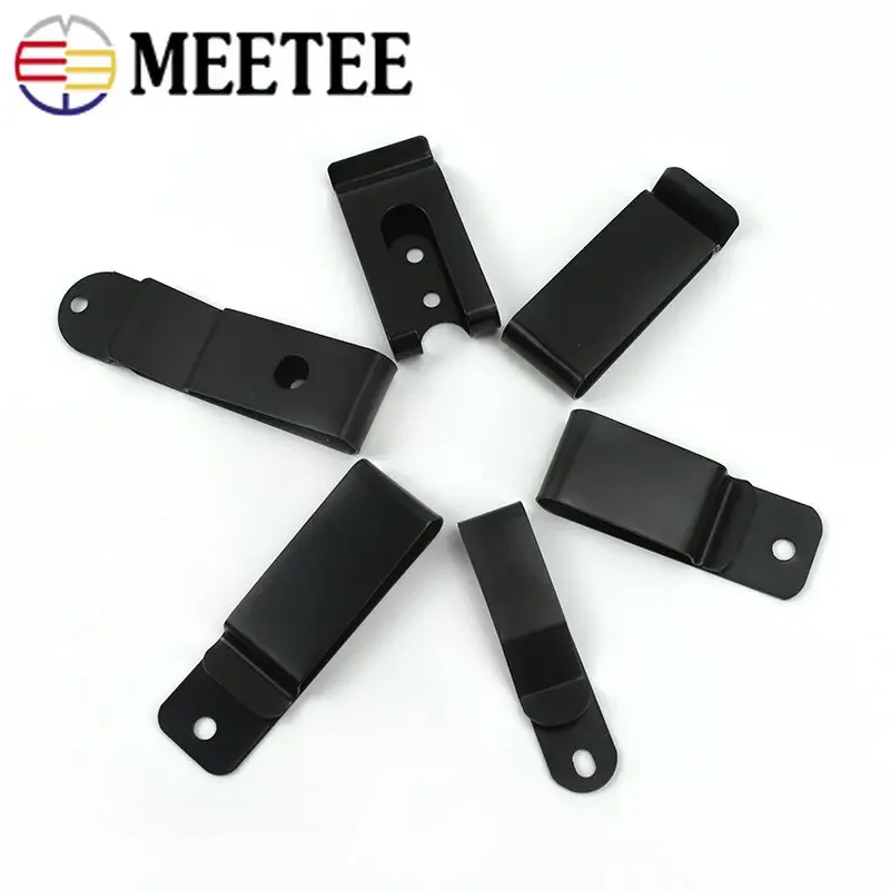 5/10Pcs Black Metal Spring Buckles Belt Holster Sheath Clip Clasp Wallet Key Hook DIY Waist Clips Loop Screw Double Holes Buckle