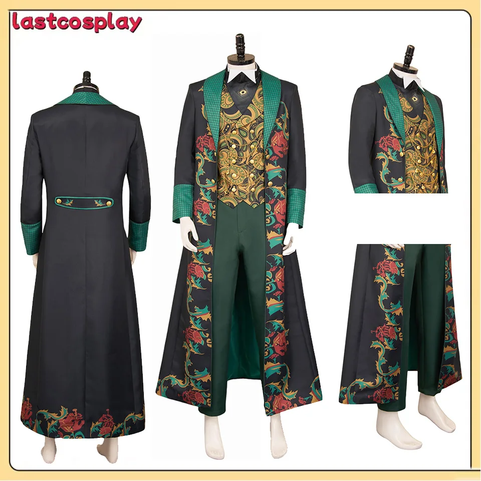 

Movie Wicked Cosplay Wizard Costume Adult Men Halloween Roleplay Disguise Shirt Vest Coat Pants Outfits Carnival Party Suit