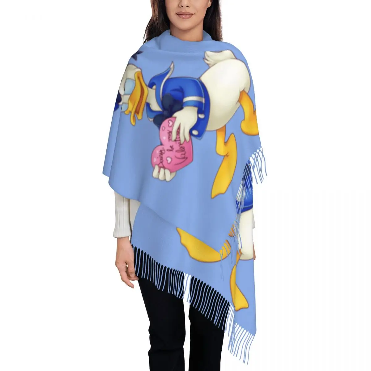 

Custom Print Donald Duck Cartoon Scarf Women Men Winter Warm Scarves Shawls Wraps