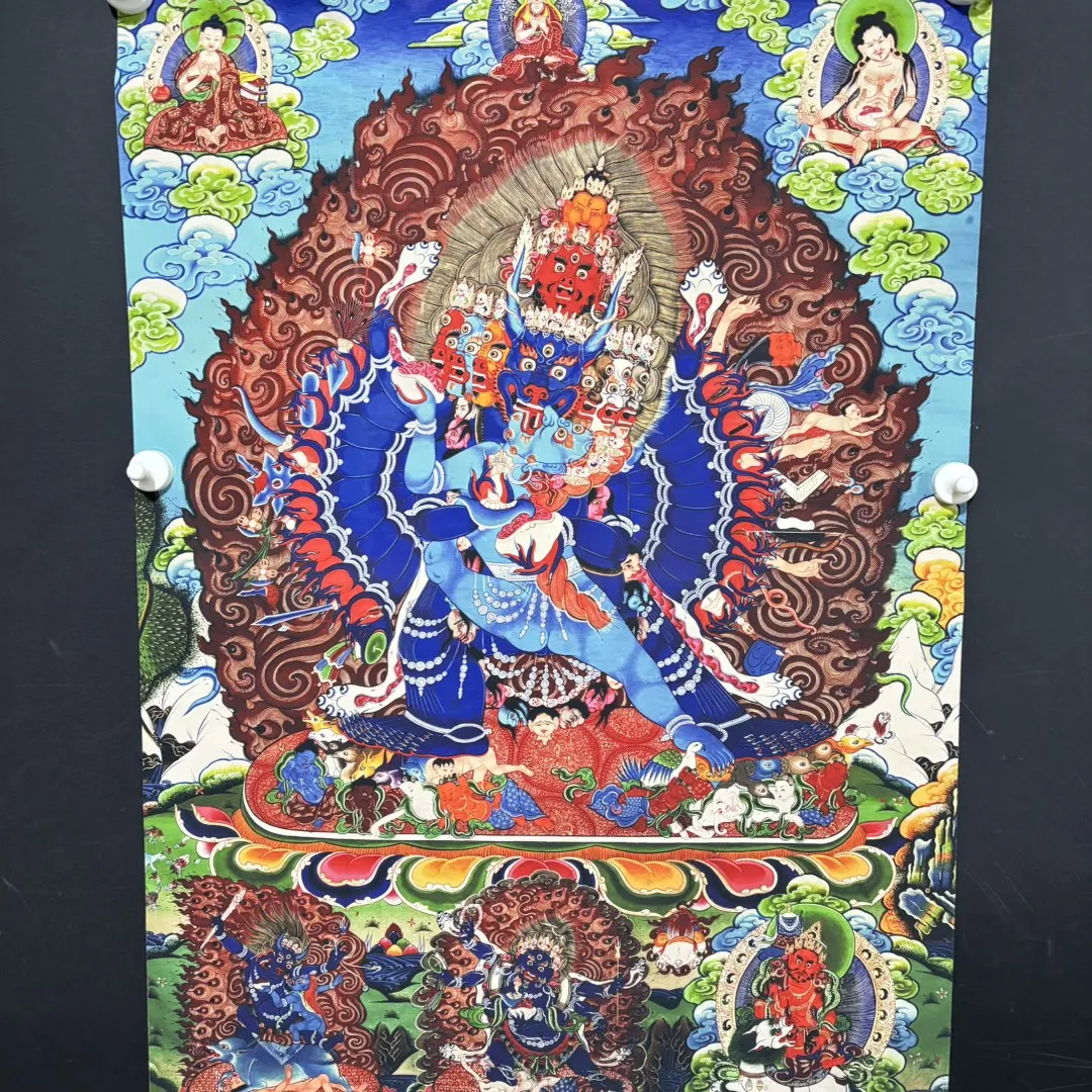 Picture 5: Grand Wisdom Vajra Mandala Chinese Silk Thangka Decorative Hanging Painting