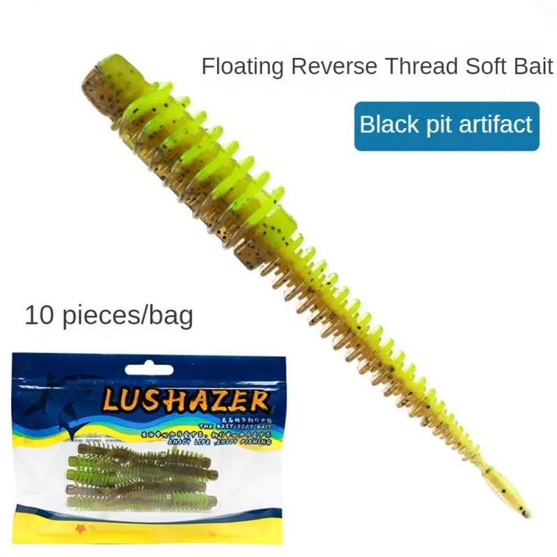 40/10pcs Luya Soft Bait Plastic Bait Swimmer For Saltwater/Freshwater Black Pit Bionic Soft Bait TPE For Fishing Lover's Gift