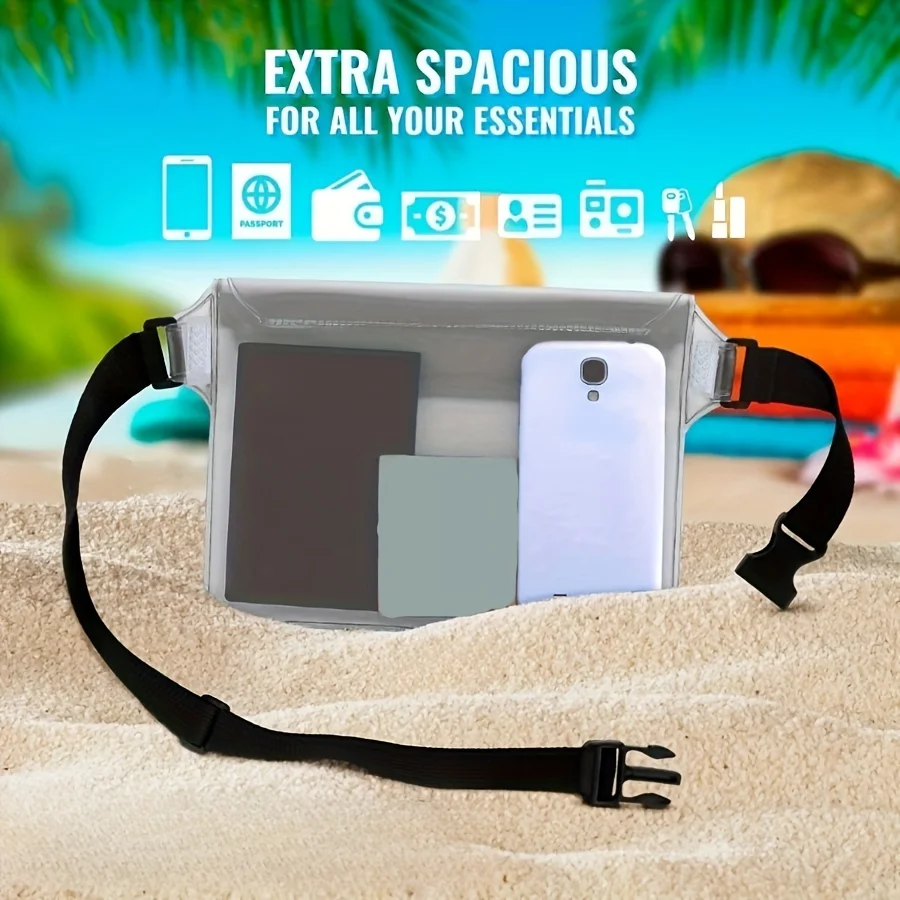 2 Stuks Waterdichte Zwemduiktas Pvc Strand Drifting Diving Taille Pack Schouder Onderwater Mobiele Telefoon Case Outdoor Droge Tas