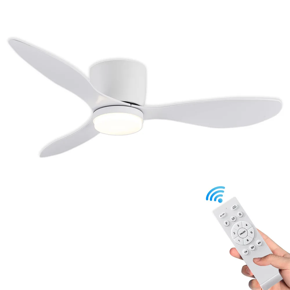 42 52 Inch Ceiling Fans With Lights 6-speed LED 3 Color DC Motor Remote Control Cooling Fans Lamp Low Floor Home Decorative Fans