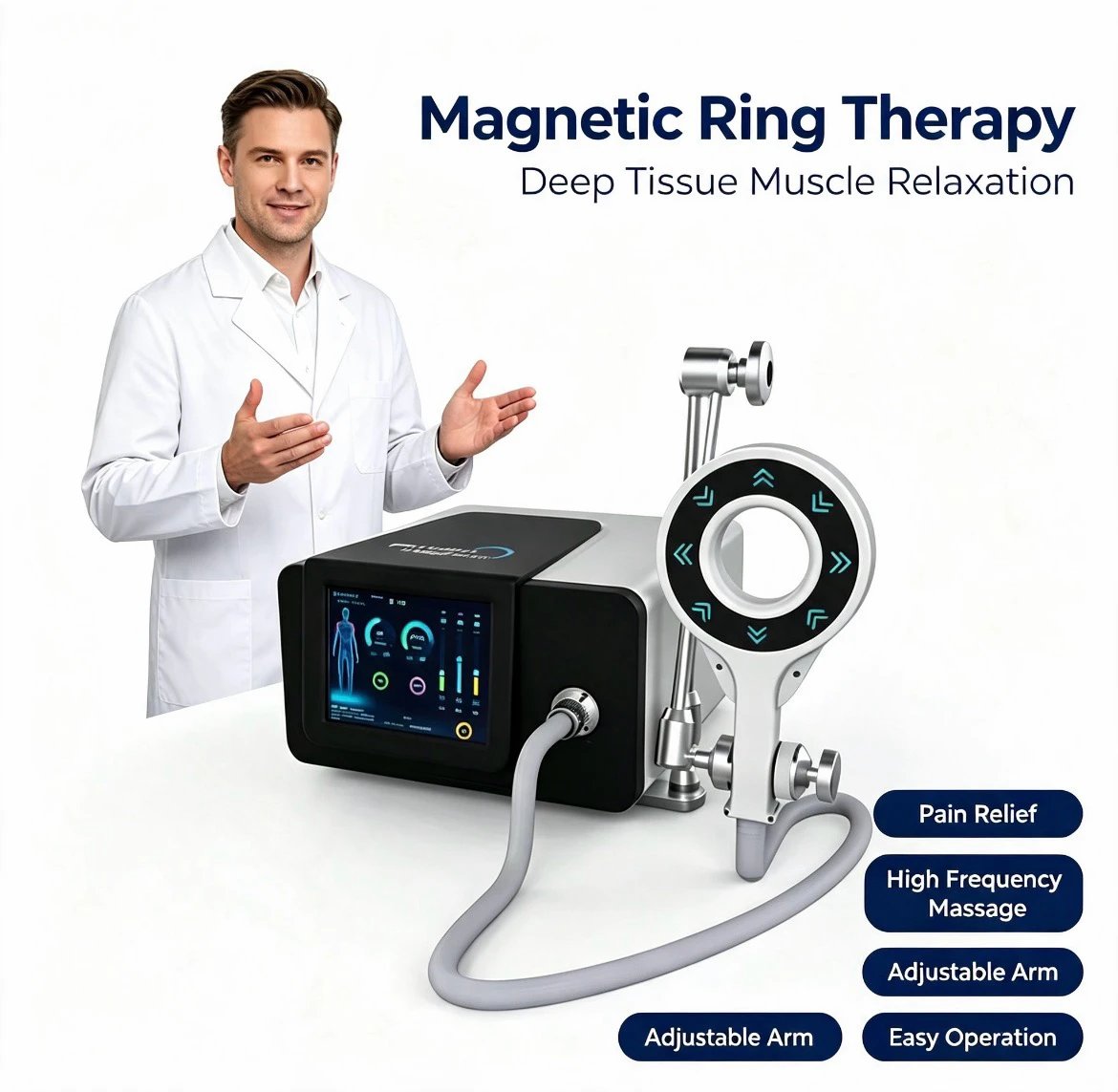 Portable Extracorporeal magnetolith Therapy Physiotherapy Physio magneto Magnetfeld Therapy Magnetic machine