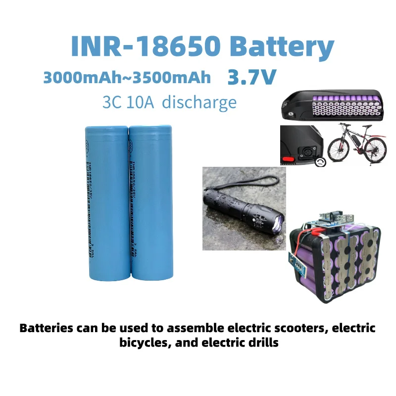 Free Shipping 100% Original for 18650 3400mAh 10A Discharge INR18650 3400mAh Li-ion 3.7v Rechargable Battery 18650 Battery