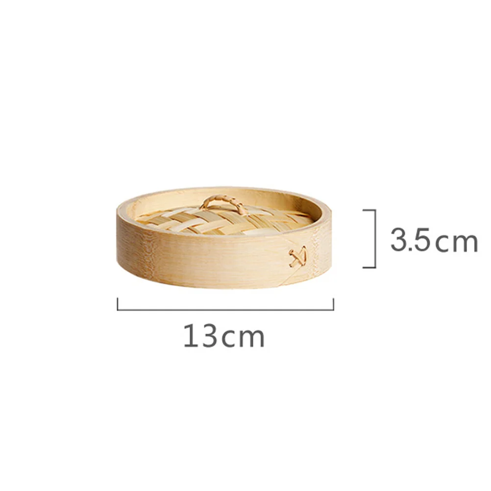 

2Pcs Round Mini Bamboo Steamer 9Cm Layered Food Steamer for Dumplings Dim Sum Buns Kitchen Cooking Essential Kitchenware