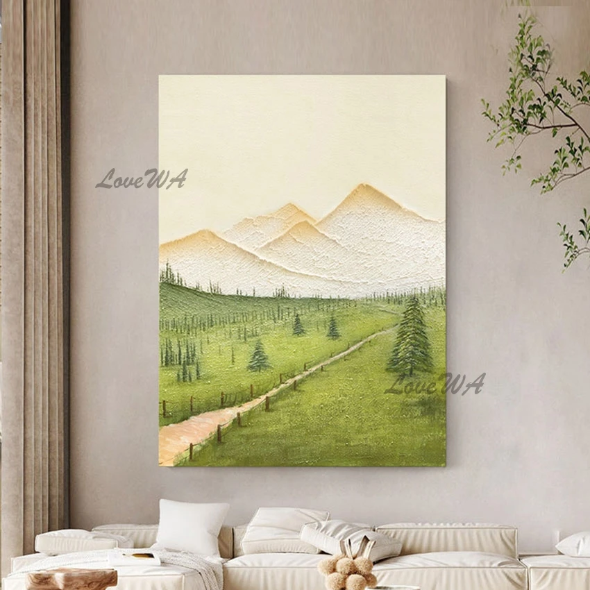 Forest 3d Picture Beautiful Scenery Abstract Painting Linen Canvas Art Picture Abstract Mountain Painting Unframed Artwork