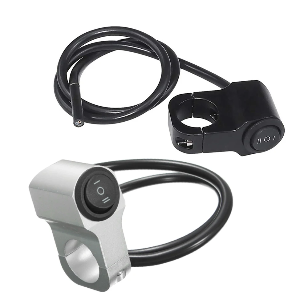 7/8in Motorcycle Handlebar Headlight ON/OFF Switch Light Button Aluminum Alloy Waterproof Fog Spotlight Switch for Scooter ATV