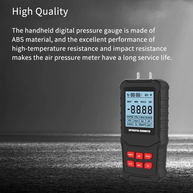 K20 Gas Meter Digital Manometer Air Pressure Meter Differential Pressure Gauge tool Natural Negative Air pressure Gauge detector