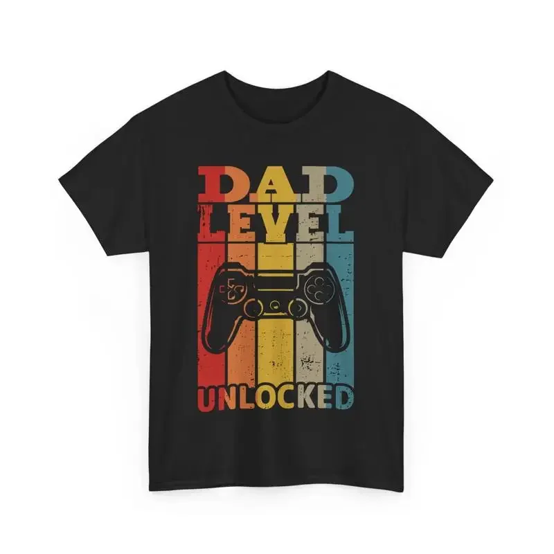 Dad T Shirt Level Unlocked Video Games Controller Father's Day