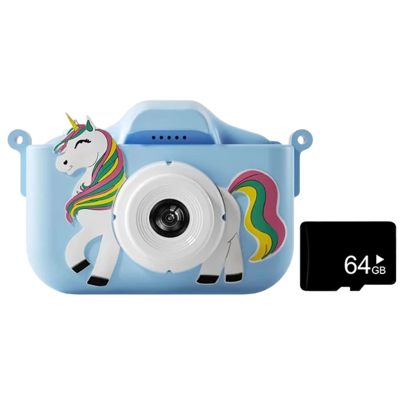 Fotocamera digitale per bambini a doppia lente per cartoni animati Videoregistratore ad definizione Fotocamera trasferibile