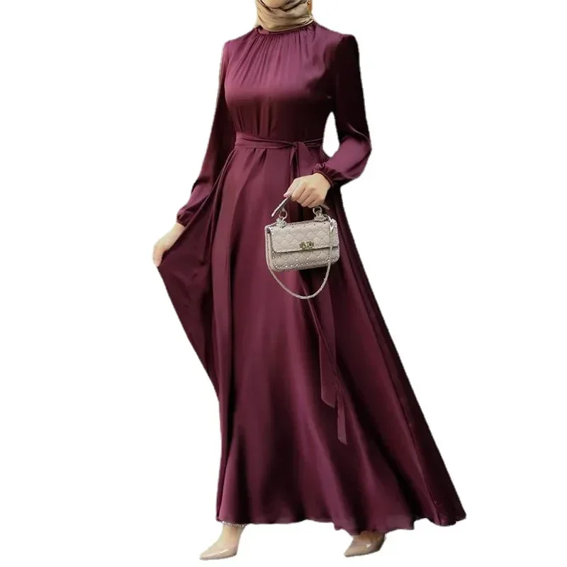 Vestidos Maxi Muçulmanos para Mulheres, Abayas Simples Soltas, Dubai, Turquia, Islâmico Glamoroso, Monocromático, Abayas Elegantes