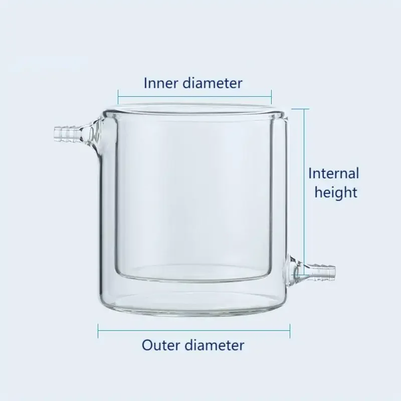 1pc 50ml- 2000ml Thicken Double Layer Glass Jacketed Beaker Reaction Flask Reactor Vessel Tank Laboratory Jacket Beaker