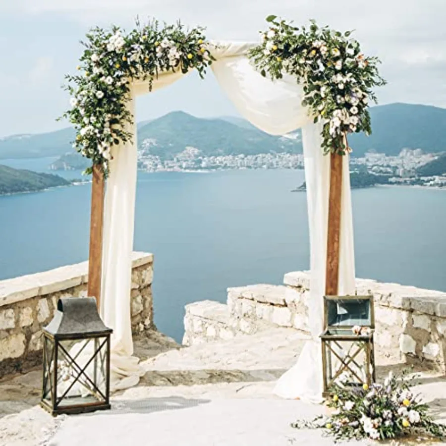 

Белая свадебная арка, драпировка, ткань, 3 панели, 30 x 32 фута, шифоновые прозрачные шторы для церемонии, прием, украшения, вечерние украшения