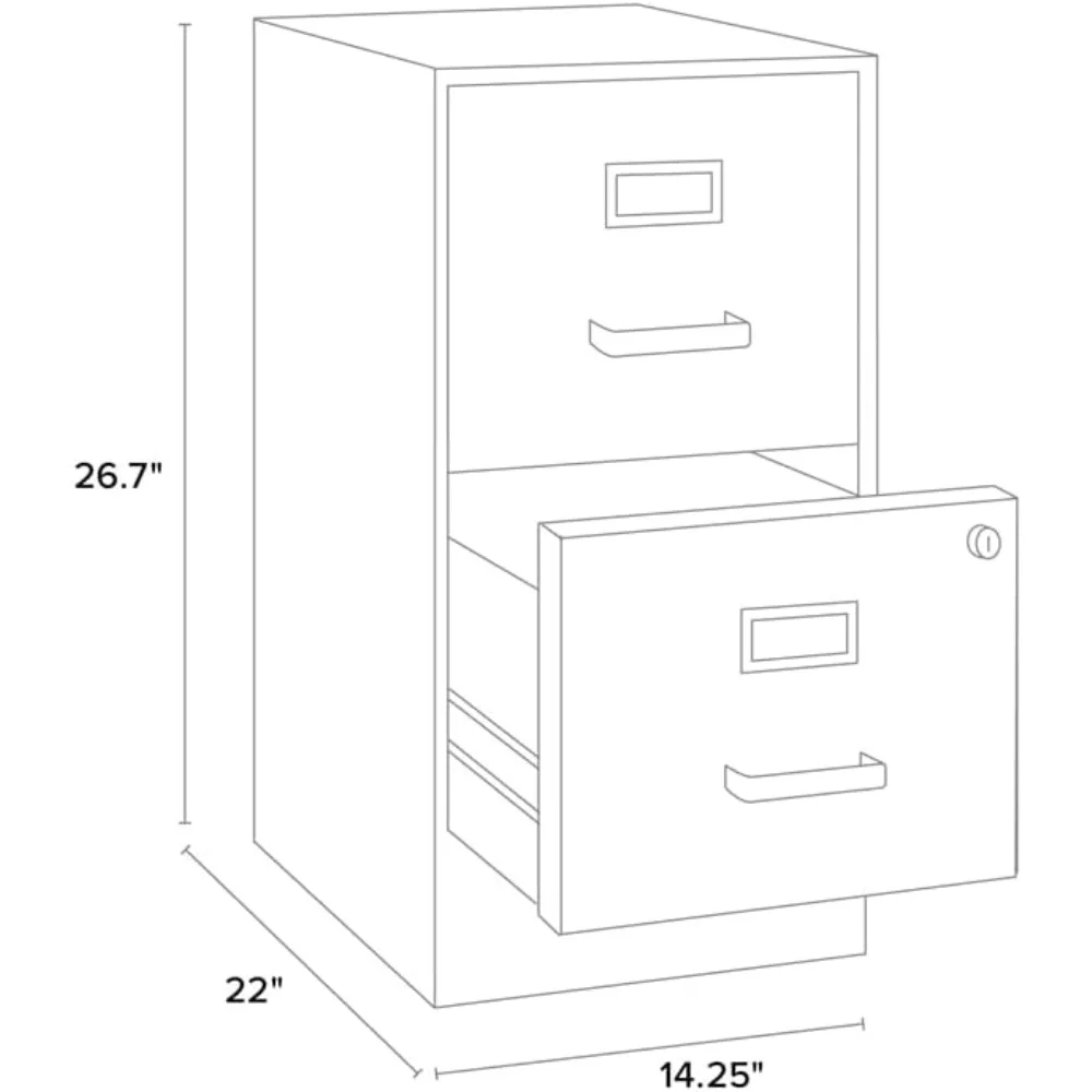 Hirsh 22" Deep 2 Drawer Metal File Cabinet with Ball Bearing Slides
