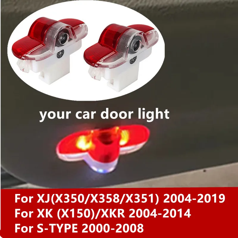 2Pcs LED Car Door Lamp Projector Ghost Shadow Lights Accessories For Jaguar XK X150 XKR XJ X350 X358 X351 2004 - 2019 S-TYPE