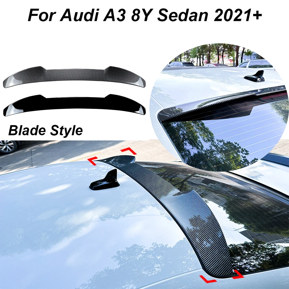 

For Audi A3 8Y Sedan 2021+ Blade Style Car Rear Spoiler Wing Trunk Lip Tail Trunk Spoiler Trim Cars Exterior Modification Parts