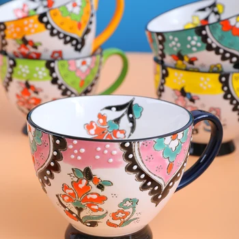 민족 아침 식사 컵 몽골 저녁 식사 호텔 레스토랑 게스트 하우스 식사기구 차 양조 밥 그릇 도자기 식기 