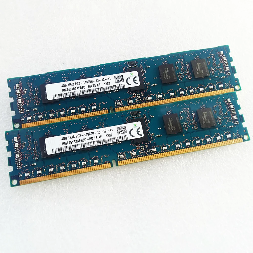 1PCS  For SK Hynix RAM 4G 4GB 1RX8 PC3-14900R DDR3 1866 REG ECC HMT451R7AFR8C-RD Server Memory High Quality Fast Ship