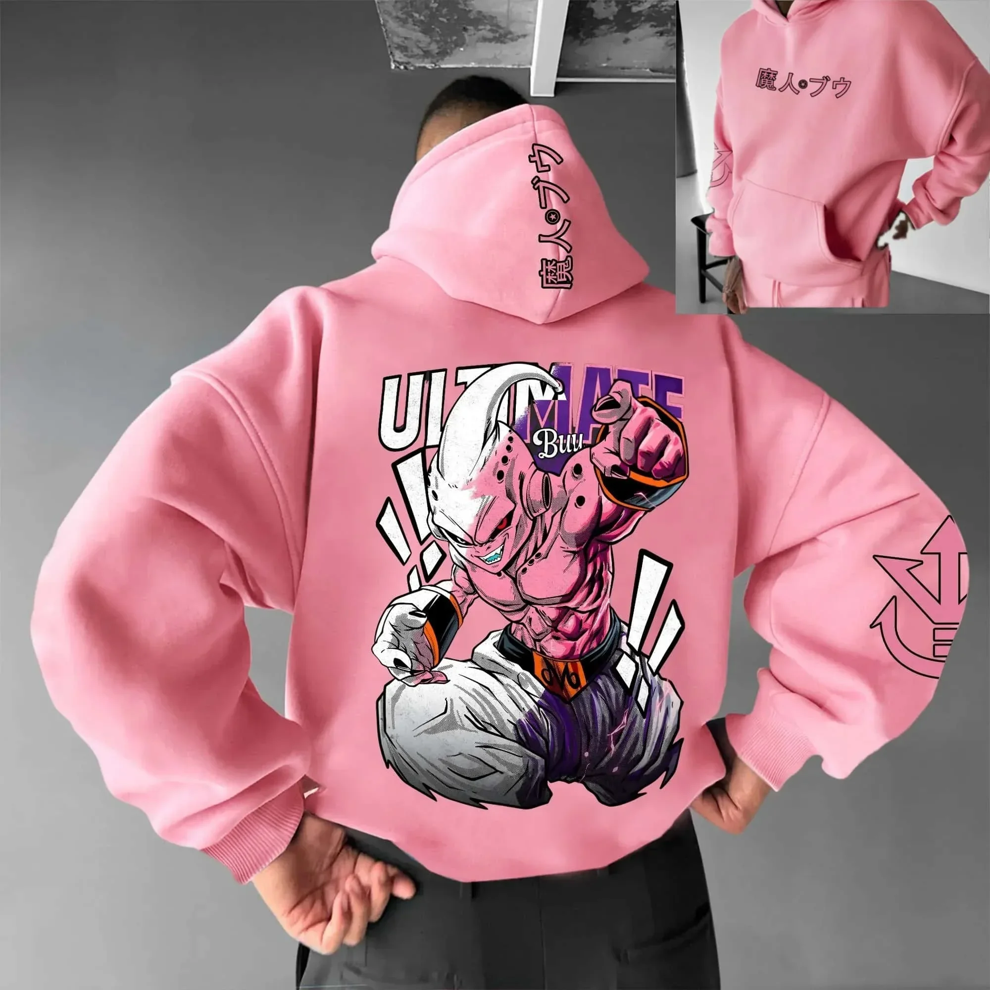 2026/26 Herbst/Winter Dragon Ball Super Dalian Hoodie aus Polyesterfaser, 3D-Druck, Eltern-Kind-Freizeit-Sweatshirt in Rosa – Detail 12