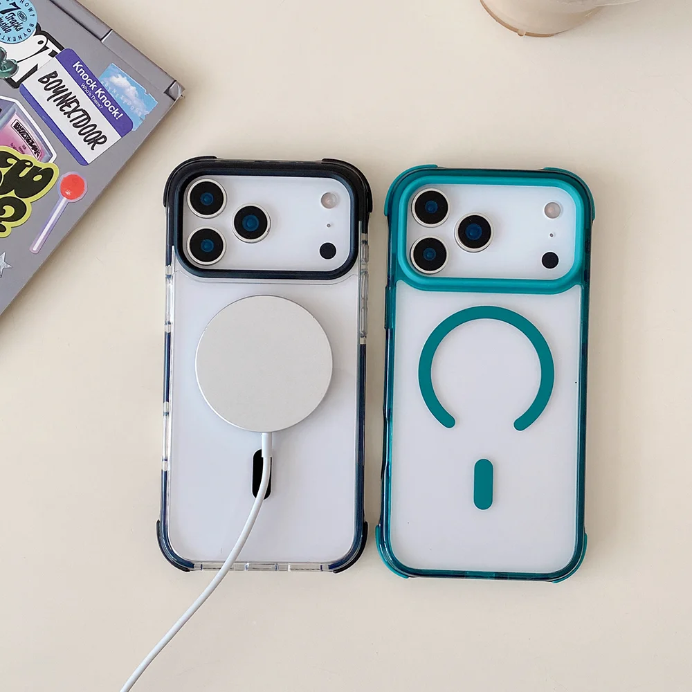 For Iphone17 acrylic mobile phone case tpe is suitable for Apple17promax high-permeability 17air airbag anti-drop magnetic shell