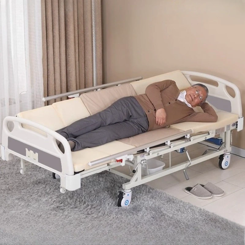 Tempat Tidur Lansia Multifungsi Modern Simplicity, Furnitur Lansia, Dapat Memindahkan Tempat Tidur dengan Ketinggian yang Dapat Disesuaikan, Tempat Tidur Logam untuk Penyandang Disabilitas