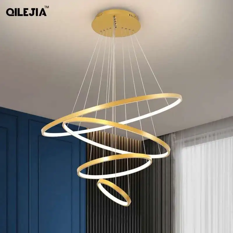 

Простые светодиодные кольцевые подвесные светильники, современная гостиная, спальня, ресторан, бар, люстра в вестибюле, скандинавский домашний декор, освещение, лампа