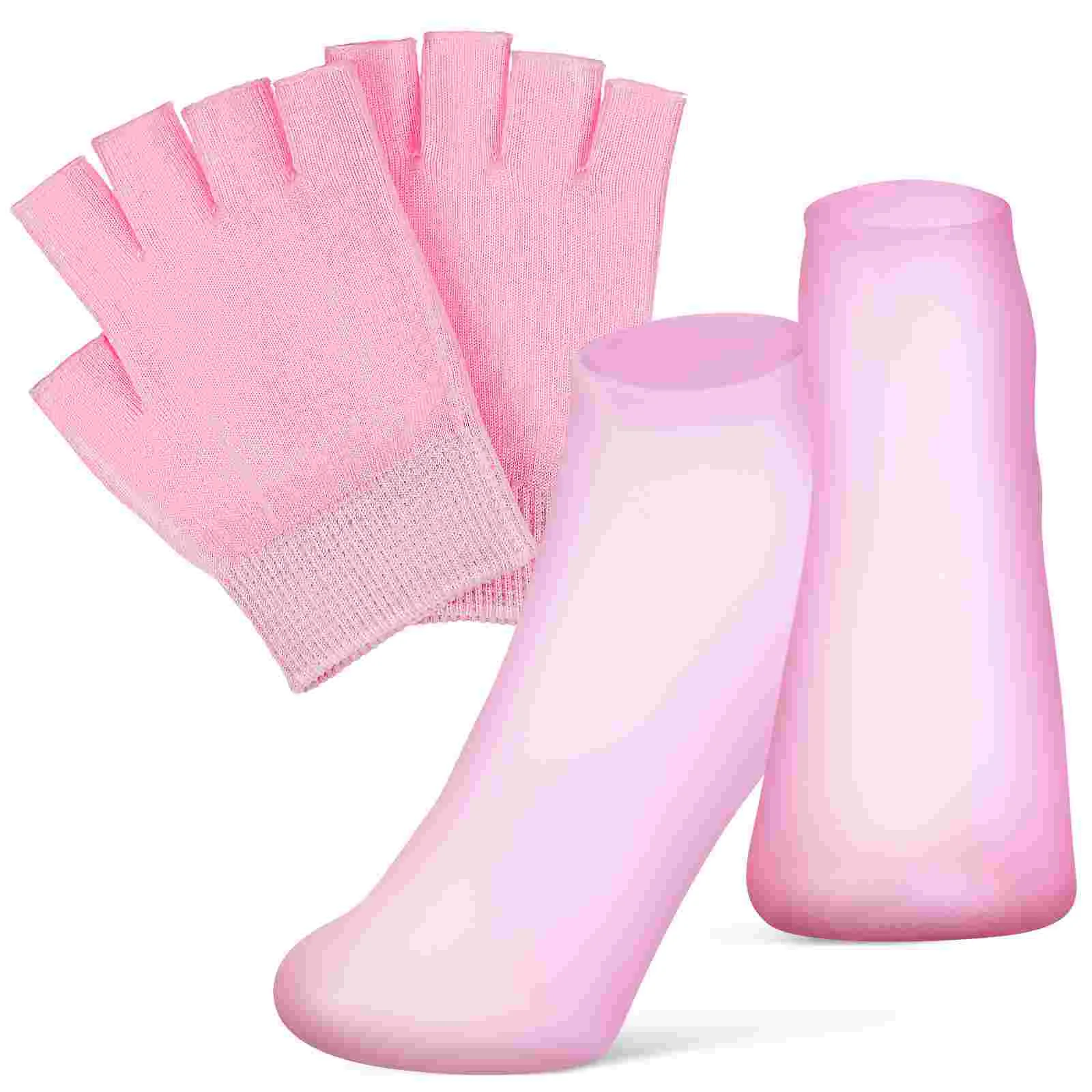 

1 Set Moisturizing Gloves Moisturizing Socks Moisturizing Fingerless Glove Hand Repair Gloves Spa Gloves