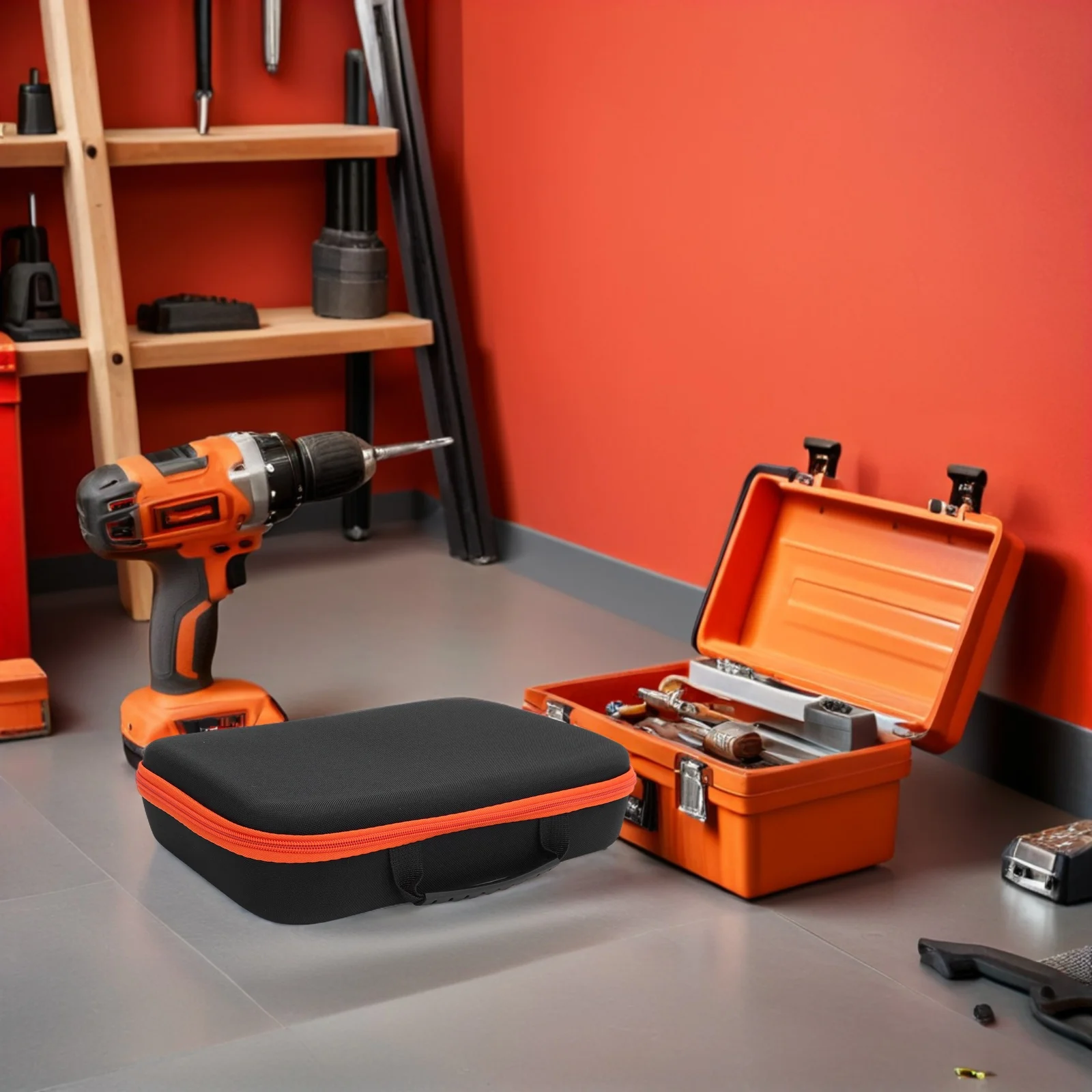 Electric Drill Tool Box 33X21X8Cm Oxford Fabric Eva Storage Case For Grinder Driver Hand Tools Drill Bit Organizer Portable