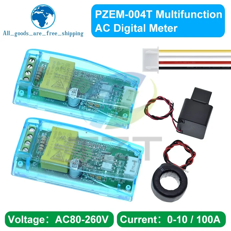 AC Digital Multifunction Meter Watt Power Volt Amp TTL Current Test Module PZEM-004T With Coil 0-100A 80-260V AC For Arduino