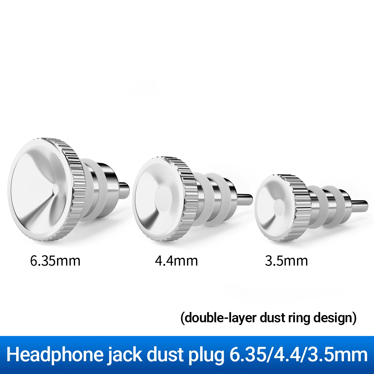 

QYFANG 3 kinds Stainless Steel Audio Dust Plugs, Port Protectors for 3.5mm / 4.4mm / 6.35mm Jacks - Fits HiFi Players, DACs, La