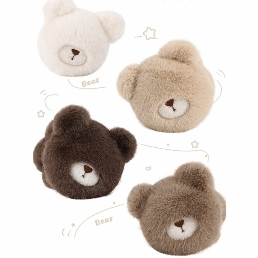 Confortável dos desenhos animados urso de pelúcia earmuffs à prova de vento macio bonito capa de orelha engrossar ajustável inverno orelha mais quente presentes do feriado