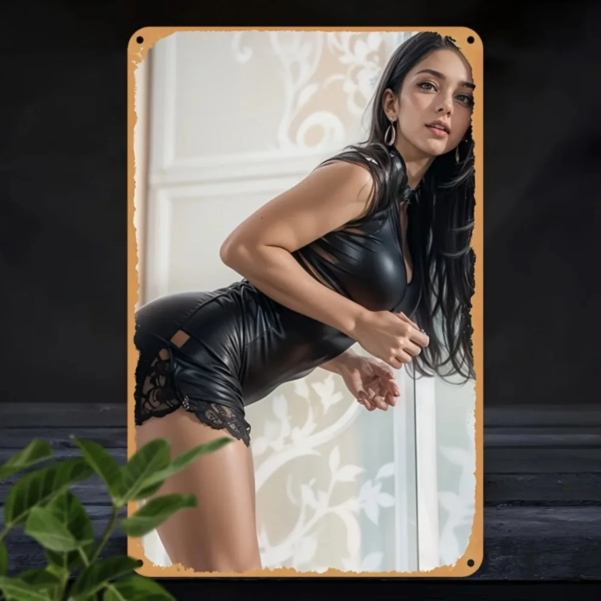 لوحة فنية جدارية معدنية عتيقة مقاس 12 × 8 بوصة من الألومنيوم المقاوم للصدأ لديكور جراج الكهف للرجال #1