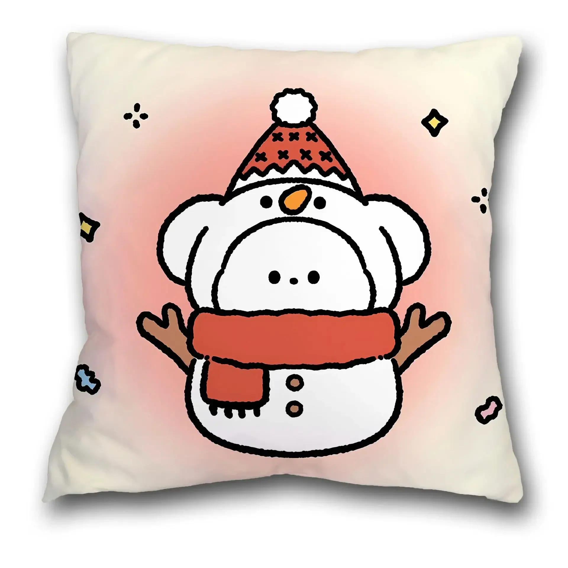 Christmas Pillow Sofa Cushion Santa Claus Home  Cover Cross-border Printed