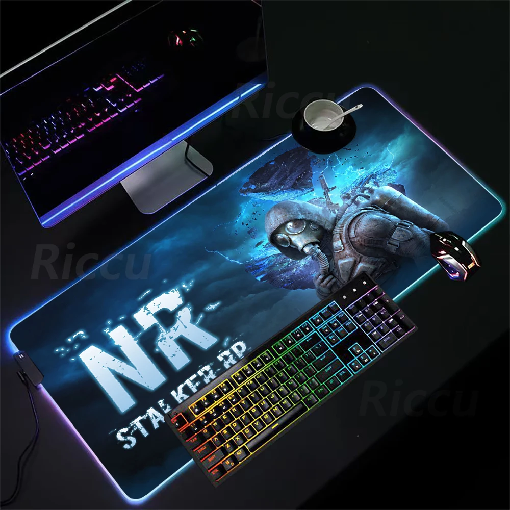 Imagem -06 - Led Rgb Gaming Mouse Pad pc Table Mats Desktop Acessório Impressão de Alta Definição Hot Selling Item Stalker 2