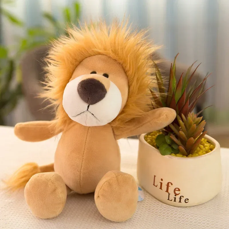 Cute Stuffed Doll Plush Toys Lifelike Lion Monkey Elephant Giraffe Raccoon Fox Forest Animals Plush Toy Birthday Gifts for Kids