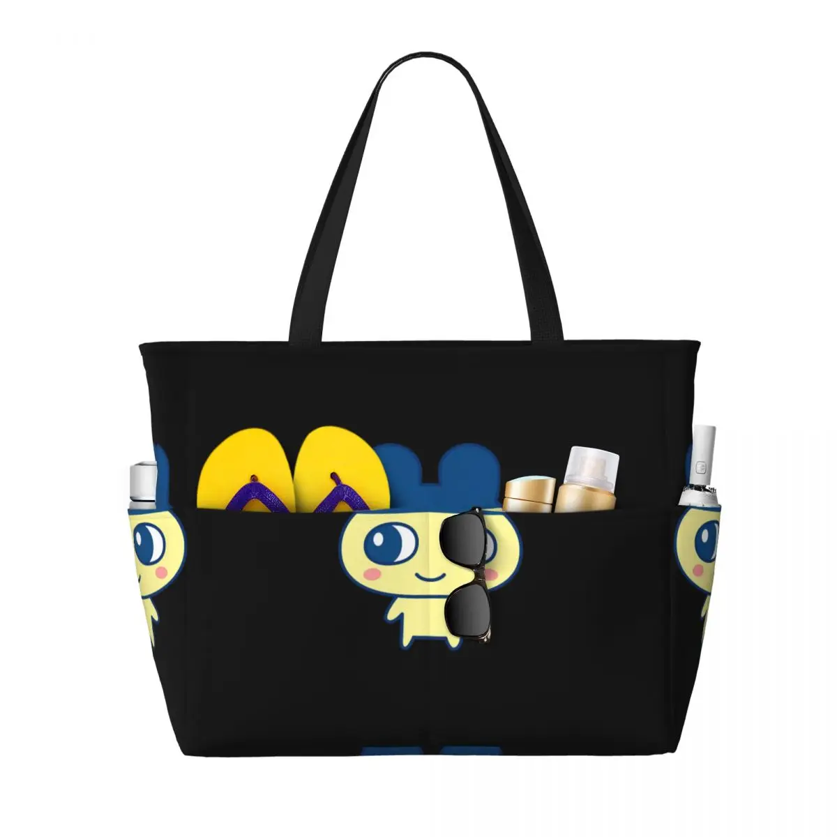 Tamagotchi Mametchi Beach Tote Bag Sport Gym Yoga Duffle Large Tote Bag Women Travel Bag Fitness bag