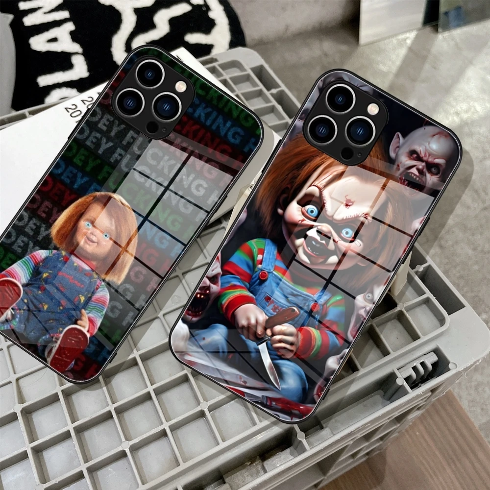 

Horror Movie Scary C-Chucky Doll Phone Case Tempered Glass For IPhone 16 15 14 13 12 Pro Max Plus Samsung S24 S23 A55 A54 Covers