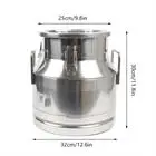 12 L Milk Can Stainless Steel Milk Transport Bucket Wine Pail Bucket Tote Jug