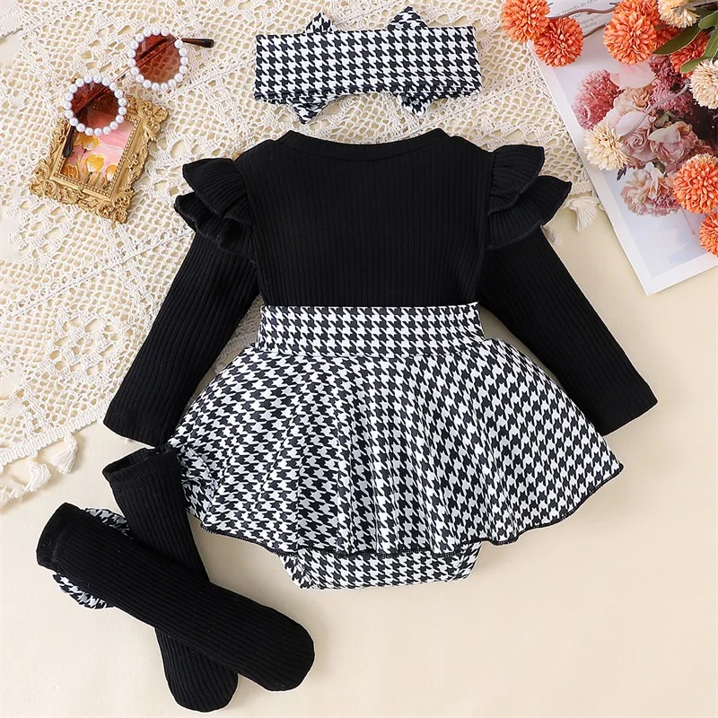 Baby Girl Houndstooth Outfit 3
