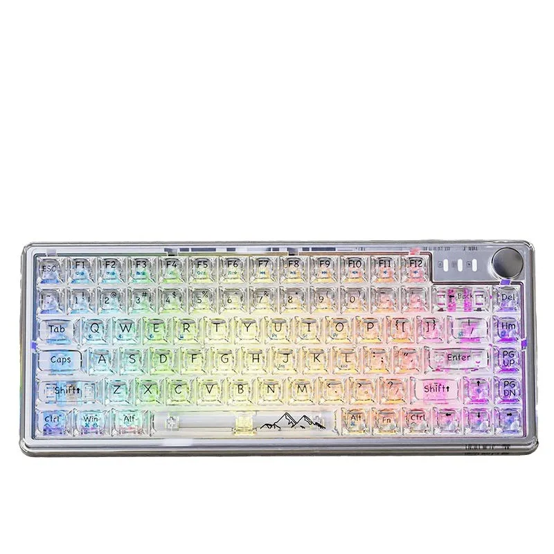 Imagem -05 - Teclado Mecânico sem Fio Nevoeiro de Cristal Penetra Bluetooth Office Game Terceiro Exame Mock 75 Configuração Feminino