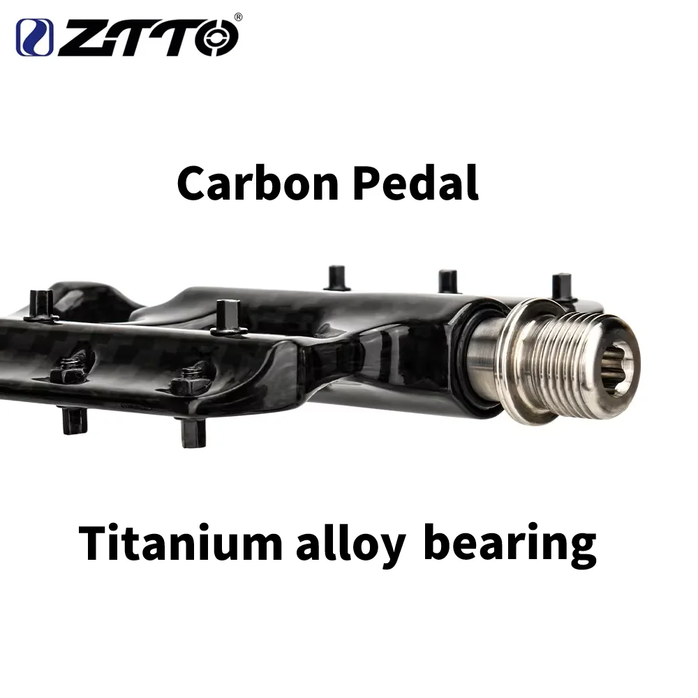 

ZTTO Ultra Light Full Carbon Fiber Bearing Pedals Road Bike Pedal Titanium Axle Durable Bicycle Pedal Anti-slip Cycling Accessor