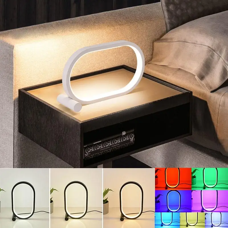 Usb Plug-In Lamp Ovale Acryl Lamp Touch Control Dimbaar Moderne Eenvoudige Creatieve Nachtlampje Bedleeslamp Bureautafel Led