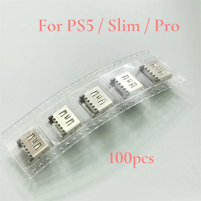 100 قطعة واجهة HD لـ PS5 مع رمز واجهة مقبس منفذ متوافقة مع HDMI لموصل Sony Play Station 5